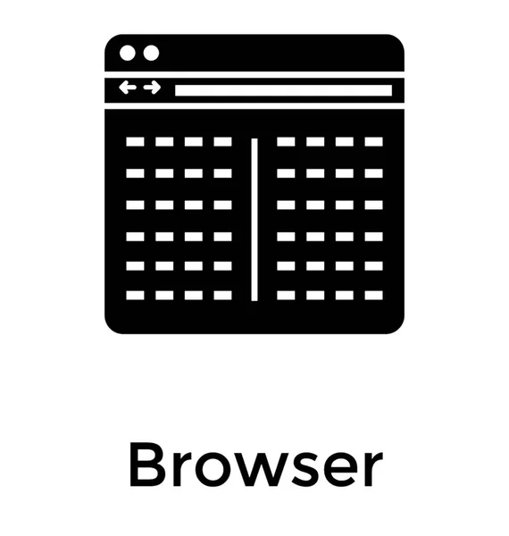 Solides Icon Design Des Browsers — Stockvektor