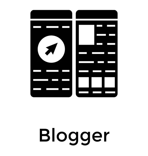 Blogger Solide Pictogram Ontwerp — Stockvector