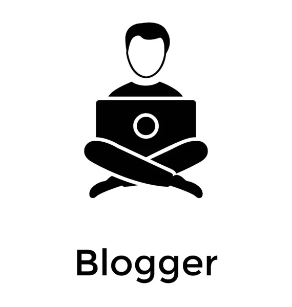 Blogger Solide Pictogram Ontwerp — Stockvector