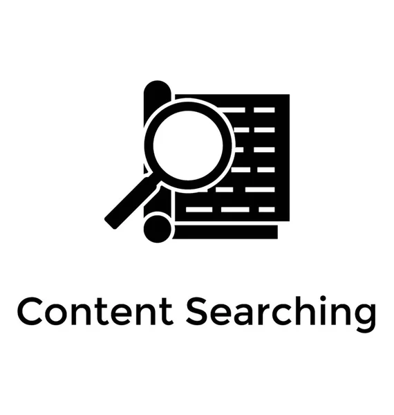 Content Searching Solid Icon Design — Stock Vector