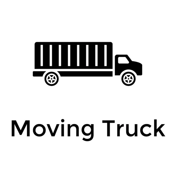 Суцільна Іконка Доставки Вантажівки Рухається — стоковий вектор