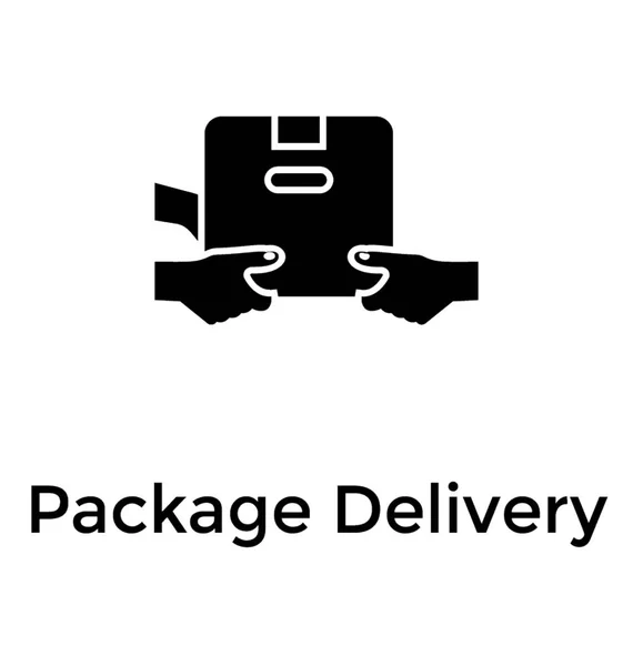 Home Delivery Services Solid Icon Vector Package Delivery — Stock Vector