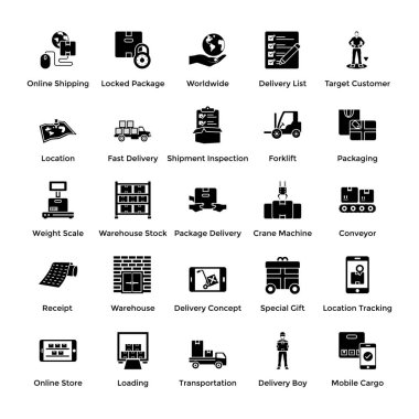 Ambar katı Icons Set