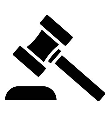 Mali hukuk, açık artırma çekiç glif simgesi 