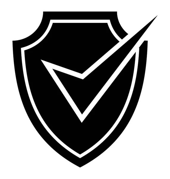 Escudo Seguridad Que Denota Vector Glifo Seguridad Verificado — Archivo Imágenes Vectoriales