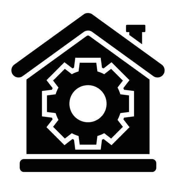 Mantenimiento Del Hogar Icono Glifo Construcción Casa — Vector de stock