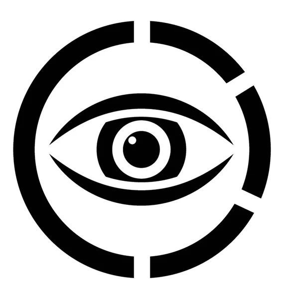 Augenüberwachung Glyphen Vektor — Stockvektor