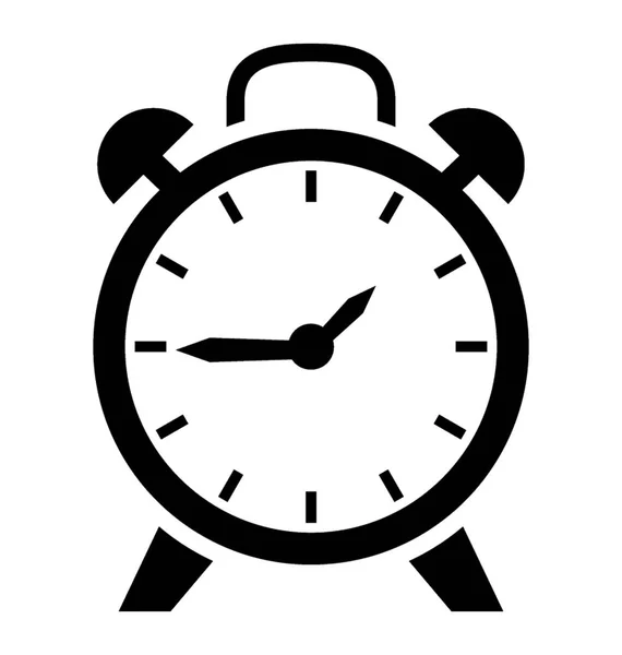 Relógio Despertador Vetor Glifo —  Vetores de Stock