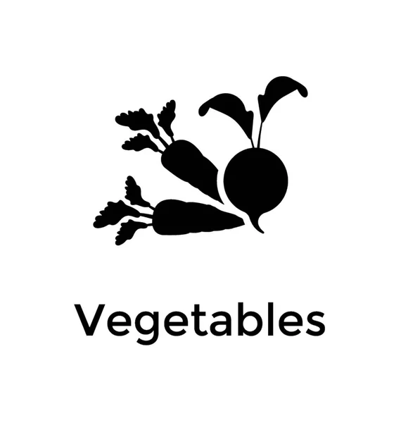 Vegetales Icono Vector Sólido — Vector de stock