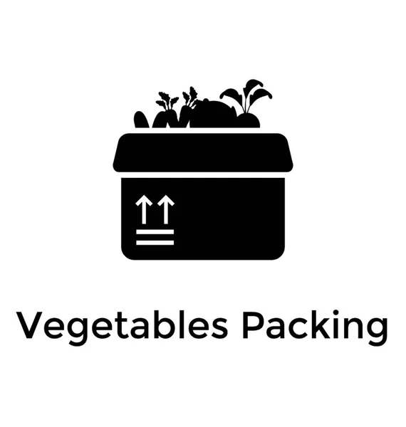 Diseño Icono Sólido Embalaje Vegetal — Vector de stock