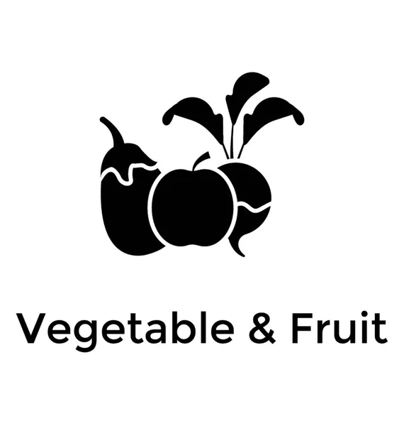 Frutas Legumes Ícone Vetor Glifo —  Vetores de Stock