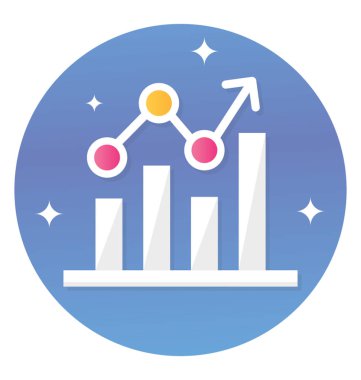 Veri grafiği düz simgesi 