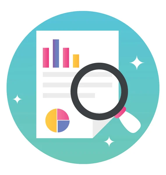 Chart Analysis Flat Icon Vector — Stock Vector