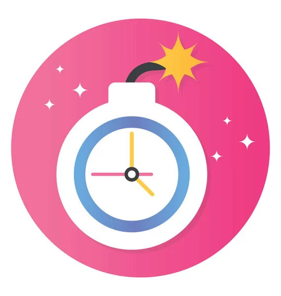 Icono Bomba Tiempo Diseño Plano — Vector de stock