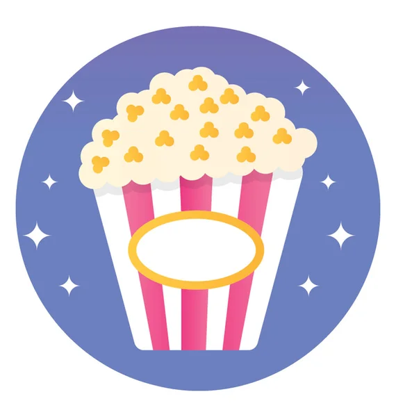 Popcorn Ikonen Platt Design — Stock vektor