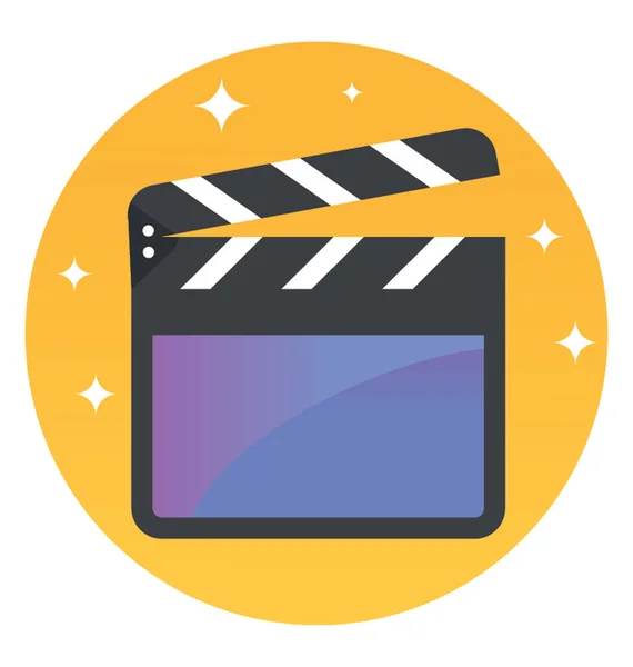 Clapperboard Icon Flat Design — Stock Vector
