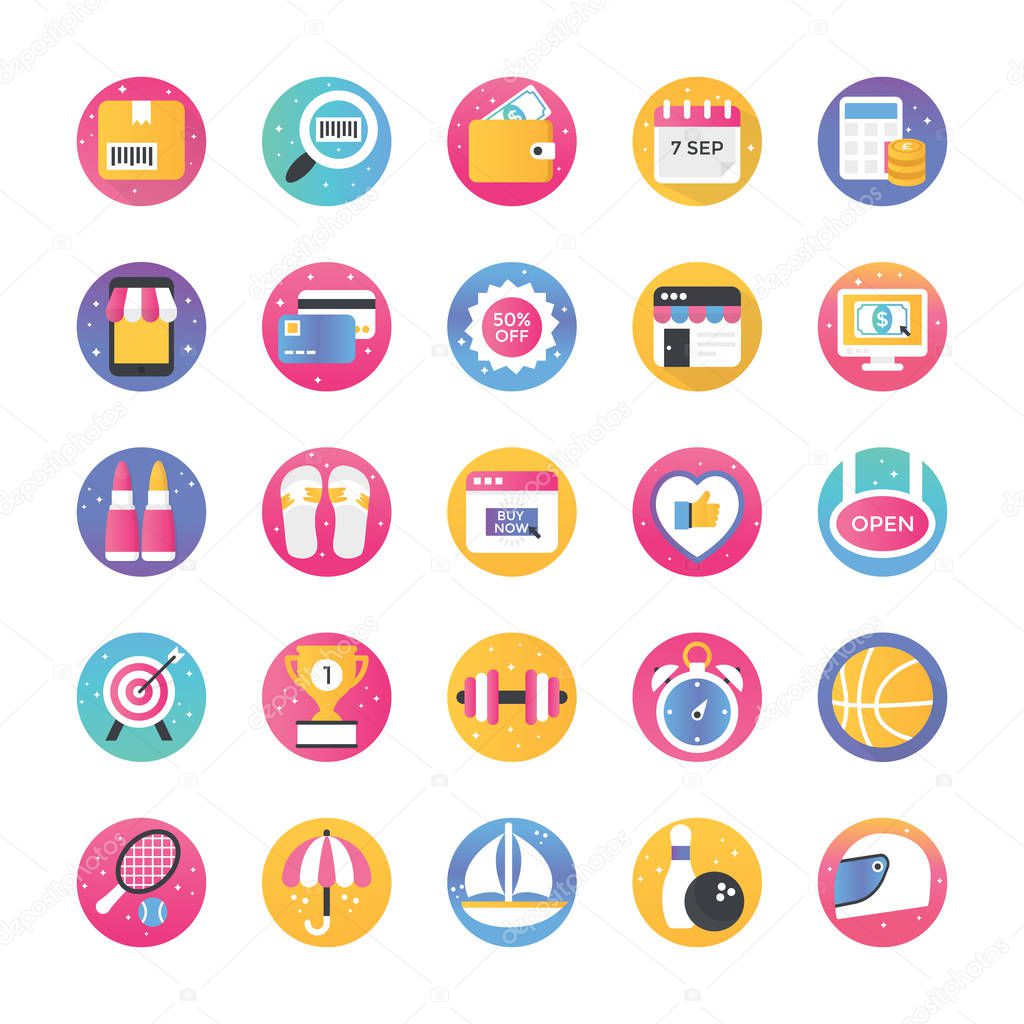 Ecommerce Flat Vector Icons  