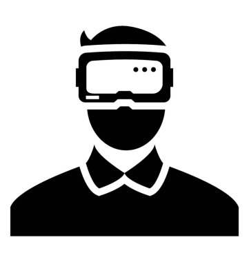 VR gözlük katı simgesi tasarım 