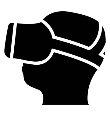 VR gözlük katı simgesi tasarım 