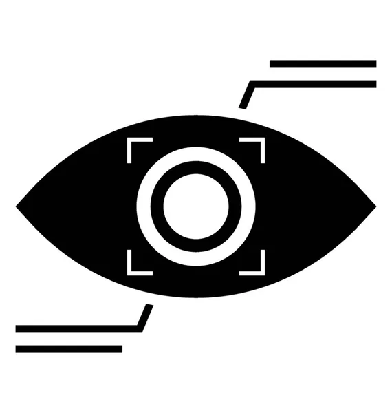 Symbole Mise Point Des Yeux Icône Solide Cyber Surveillance — Image vectorielle