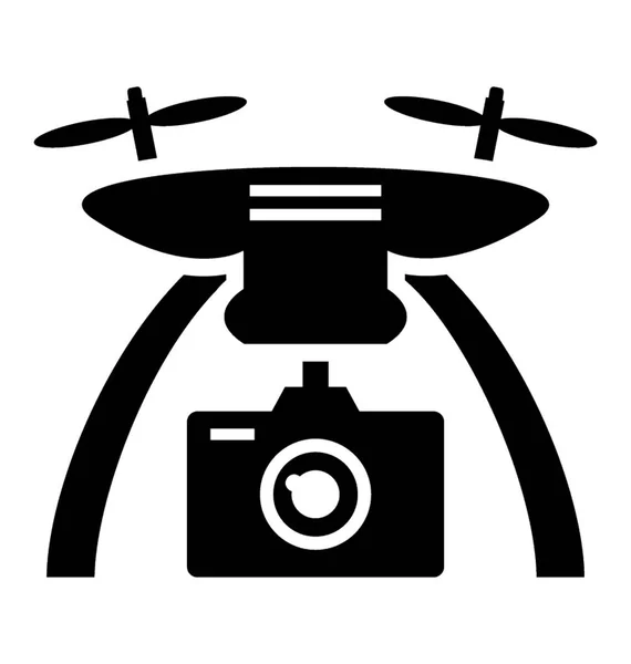 Stałe Ikona Designu Kamery Drona — Wektor stockowy