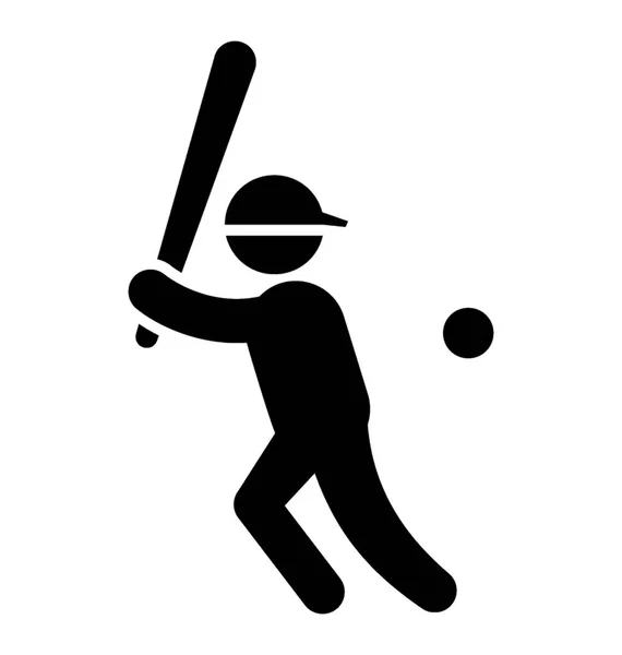 Pictogram Van Honkbal Speler Vectorelement — Stockvector