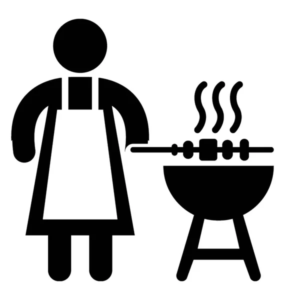 Grillzubereitung Vektorelement Piktogramm — Stockvektor