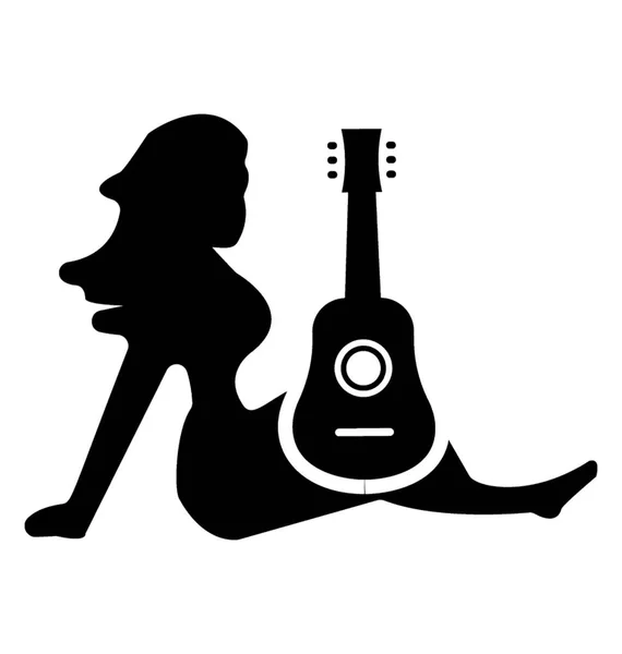 Piktogram Gitar Oyuncu Vektör Öğesinin — Stok Vektör