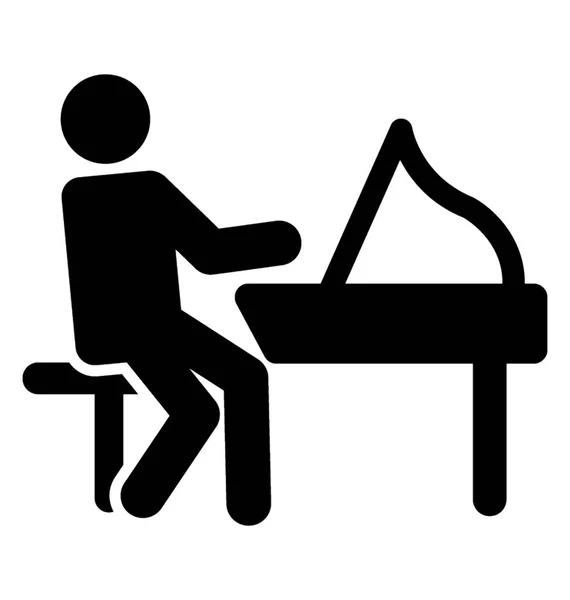Pictogramme Élément Vecteur Pianiste — Image vectorielle