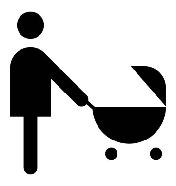 Piktogram bebek arabası vektör öğesinin.