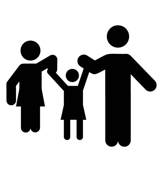 快乐的家庭象形文字 意识形态设计 — 图库矢量图片