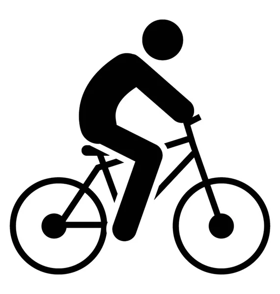 Fietsen Pictogram Genot Concept — Stockvector