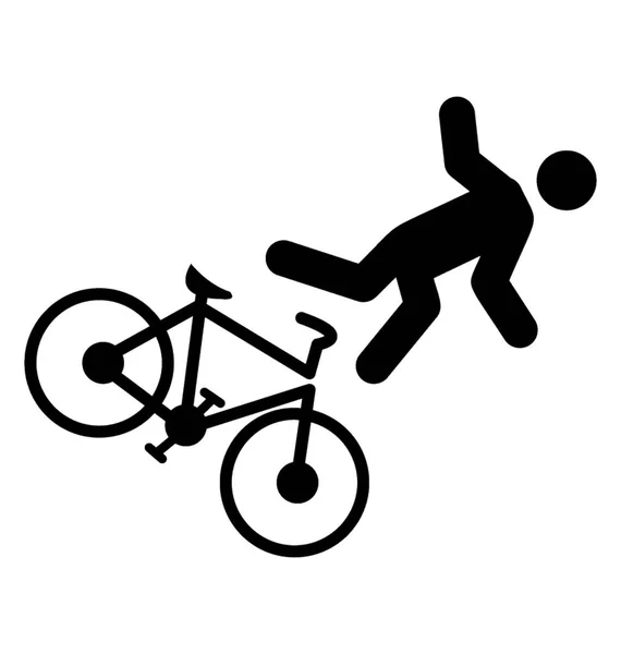 Bicycle Accident Pictogram Ideology Design — Stock Vector