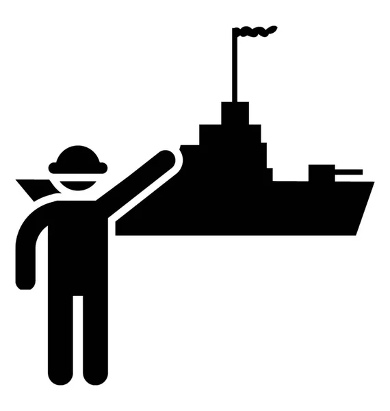 Cannon Pictogram Oorlog Apparatuur Concept — Stockvector