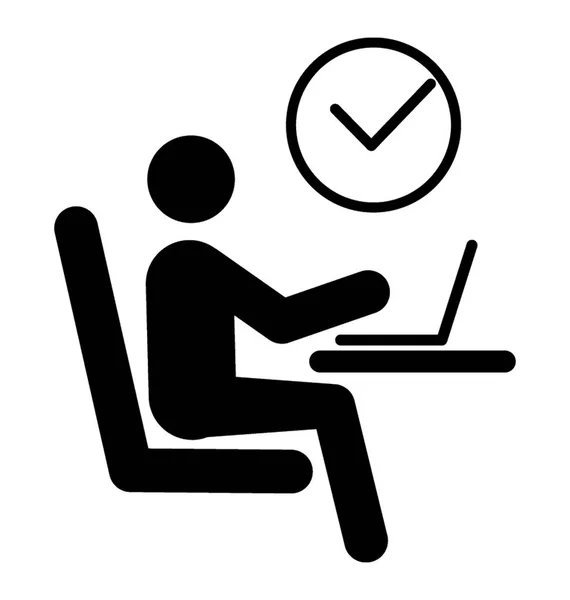 Male Avatar Clock Concept Project Manager Pictogram — Stock Vector