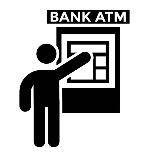 Atm Machine Pictogram Pictograph Ontwerp — Stockvector