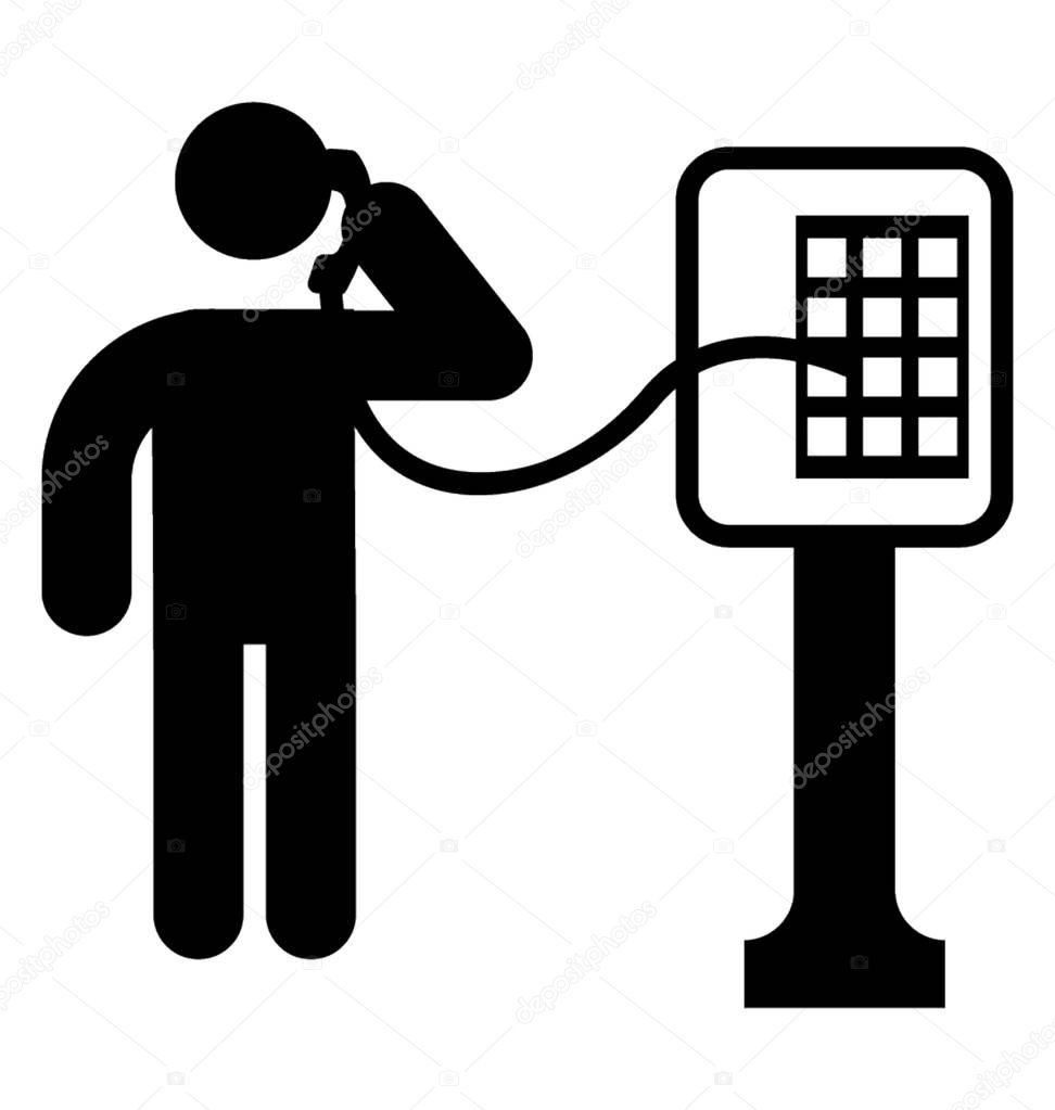 Phone booth pictogram, pictograph design,