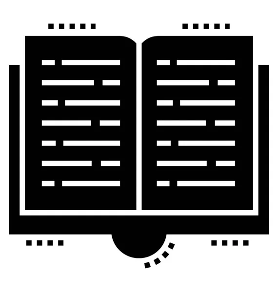 Livre Glyphe Icône Vectorielle — Image vectorielle