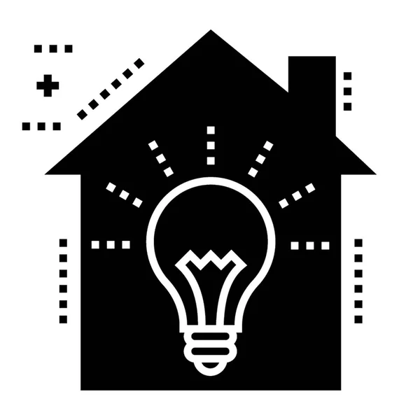 Vecteur Solide Icône Lumière Maison — Image vectorielle