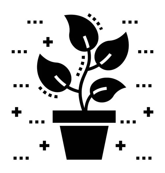 Diseño Glifos Del Icono Planta — Vector de stock