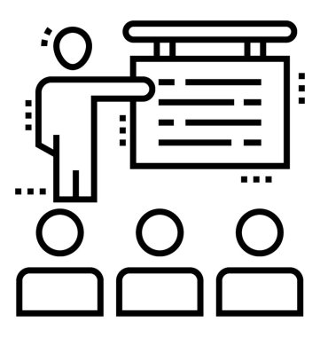 Çizgi vektör seminer simgesinin