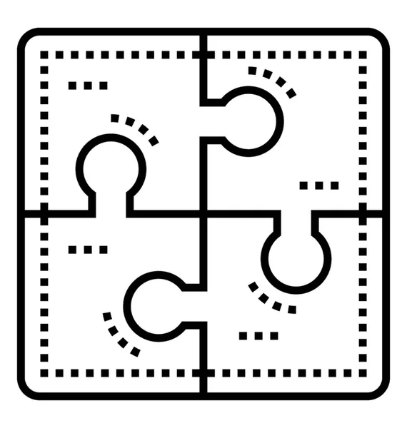 Řešení Problémů Ikona Čáry Puzzle — Stockový vektor