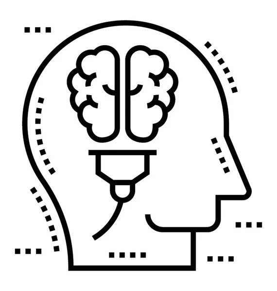 Vecteur Ligne Pour Icône Remue Méninges — Image vectorielle