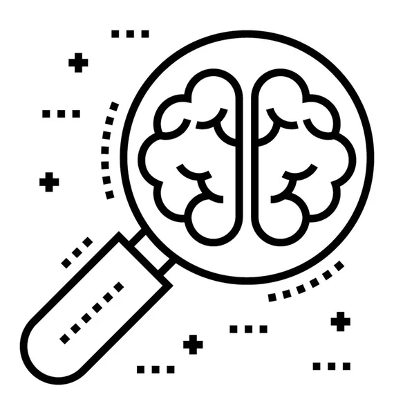 Line Vector Brain Scanning Icon — Stock Vector