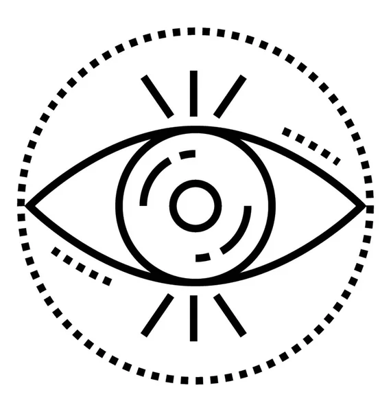 Eye Monitoring Icon Line Design — Stock Vector