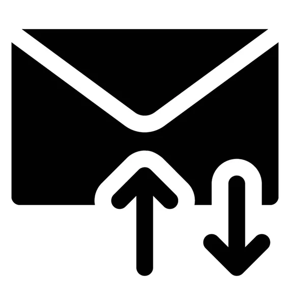Glyph Design Exchanging Envelope — Stock Vector