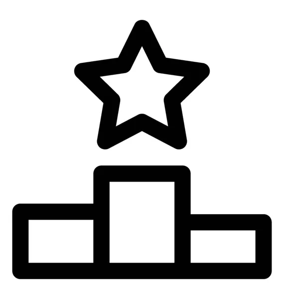 Ranking Star Icon Line Design — Stock Vector