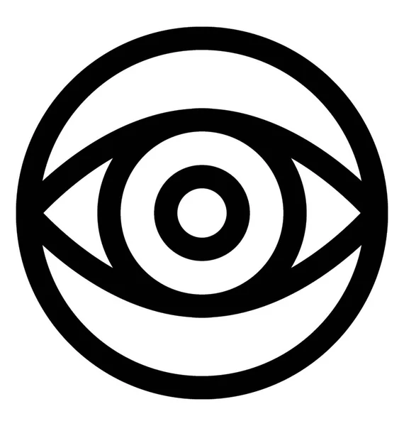 Cyber Eye Icon Line Design — Stock Vector