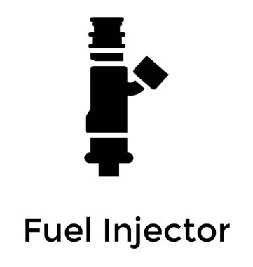 Yakıt enjektör glif simge vektör 