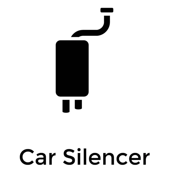 Vettore Icona Glyph Silenziatore Auto — Vettoriale Stock